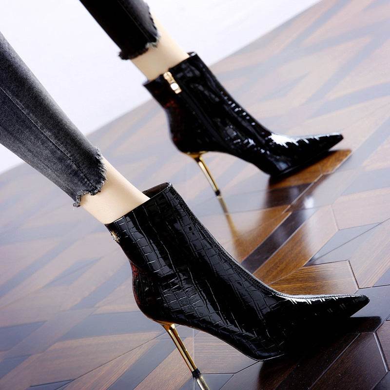 Pointed High Heels Patent Leather Stilettos - Ultim8 Designs 4 U