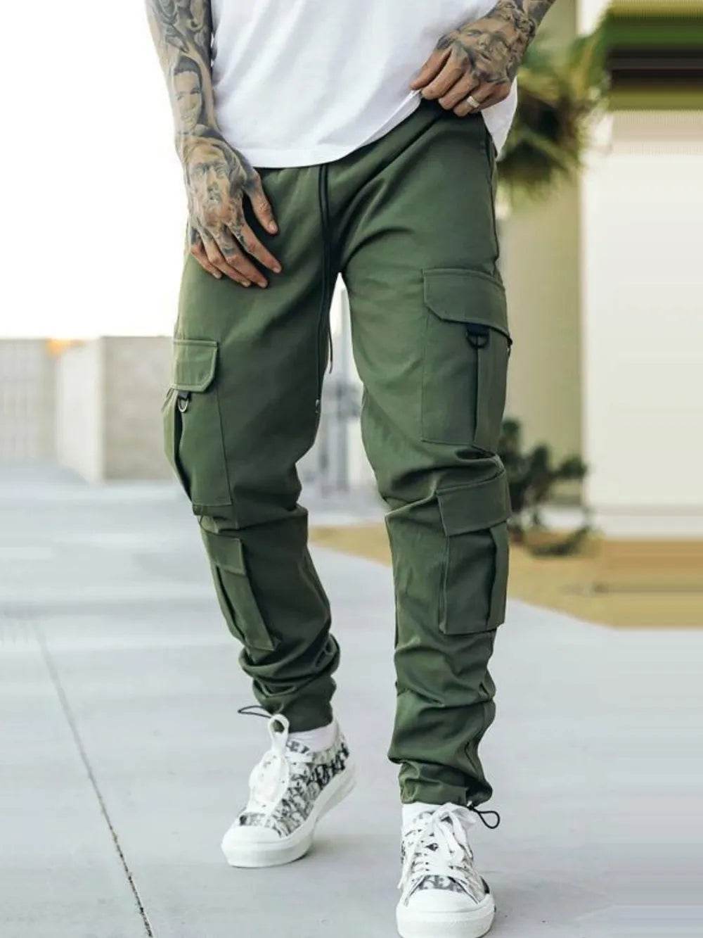 Men's Drawstring Pants with Cargo Pockets - Ultim8 Designs 4 U