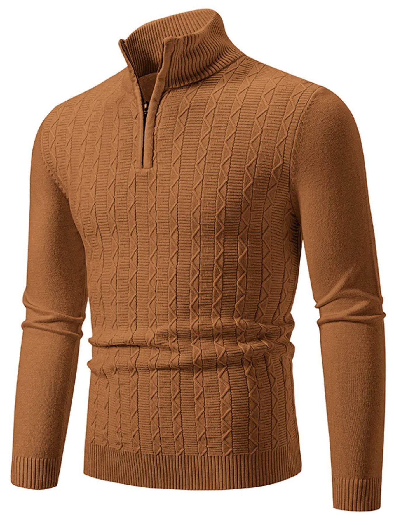Men's Plus Size Quarter Zip Long Sleeve Sweater - Ultim8 Designs 4 U