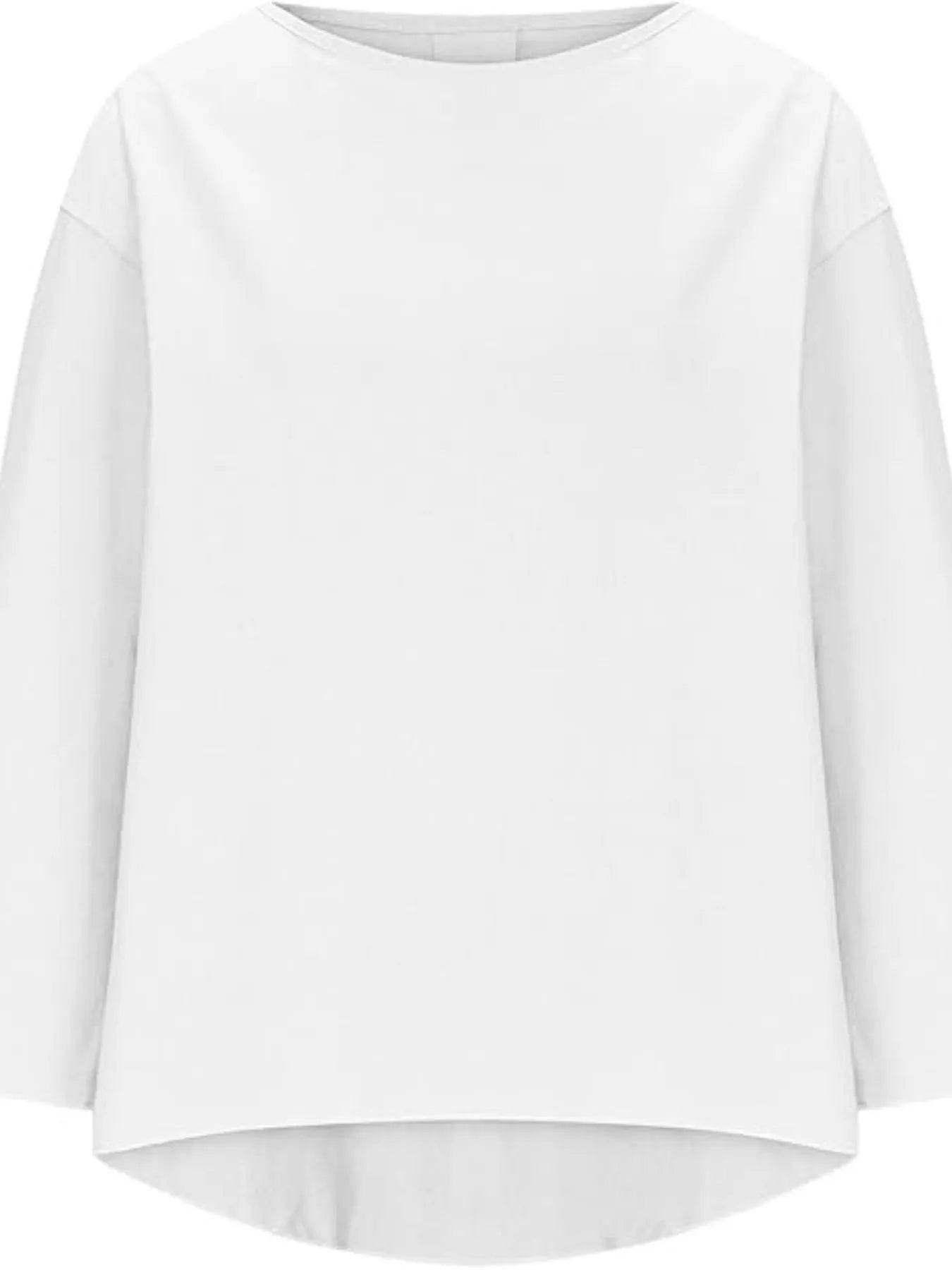 Full Size Round Neck Relaxed Fit Blouse Plus Size - Ultim8 Designs 4 U
