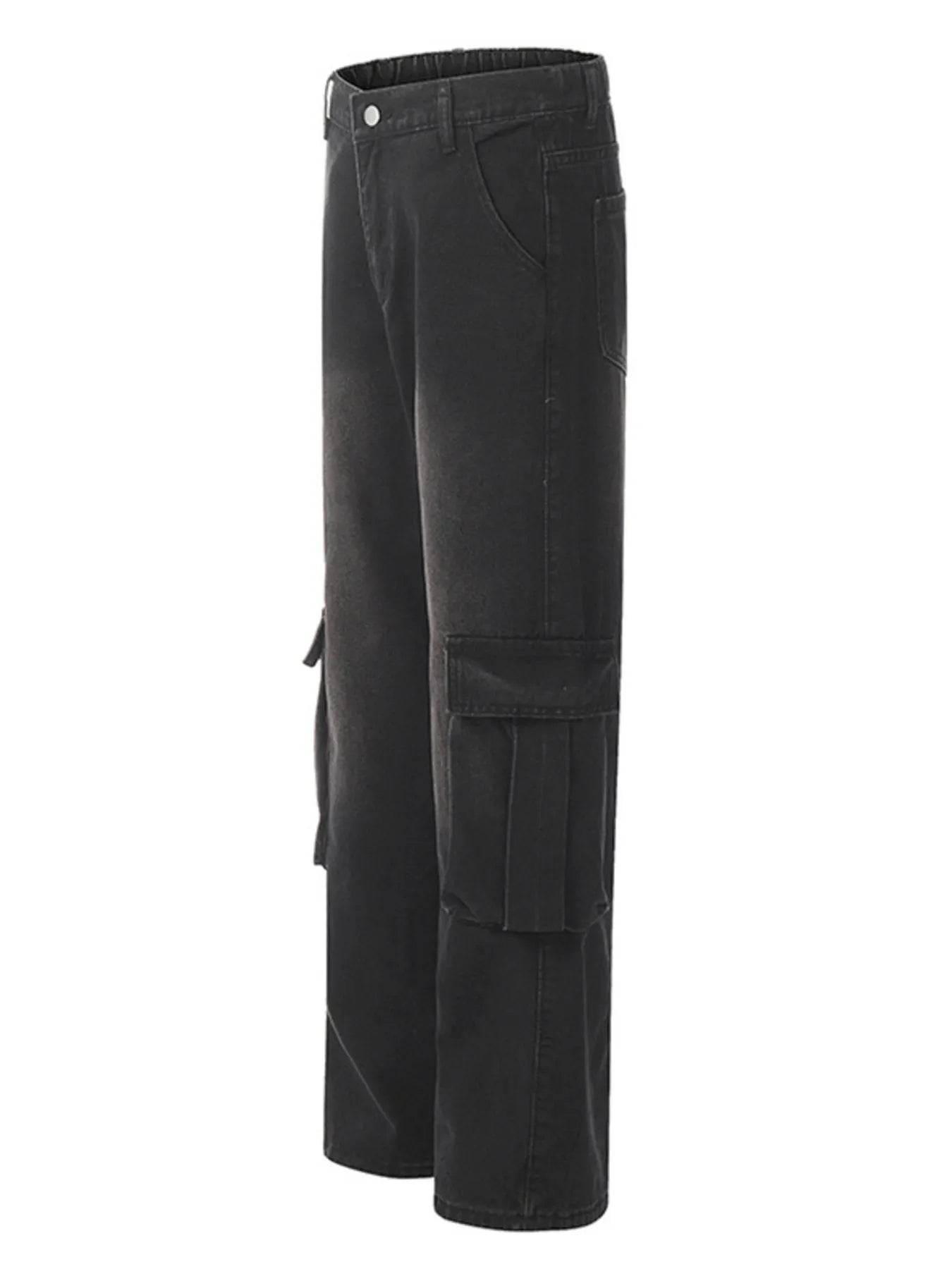 Men's Washed Wide Leg Cargo Jeans - Ultim8 Designs 4 U