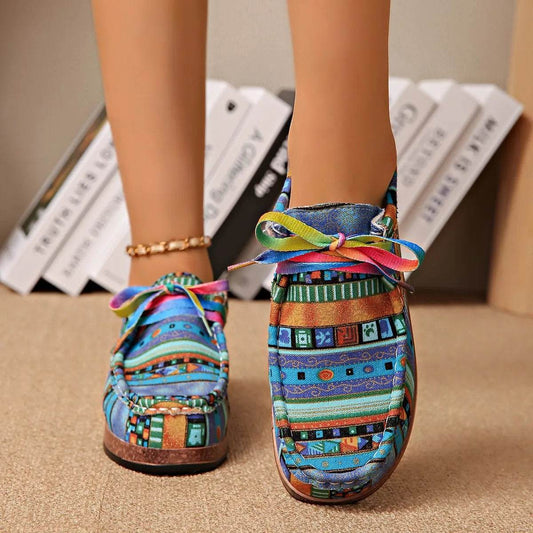 Printed Round Toe Sneakers - Ultim8 Designs 4 U