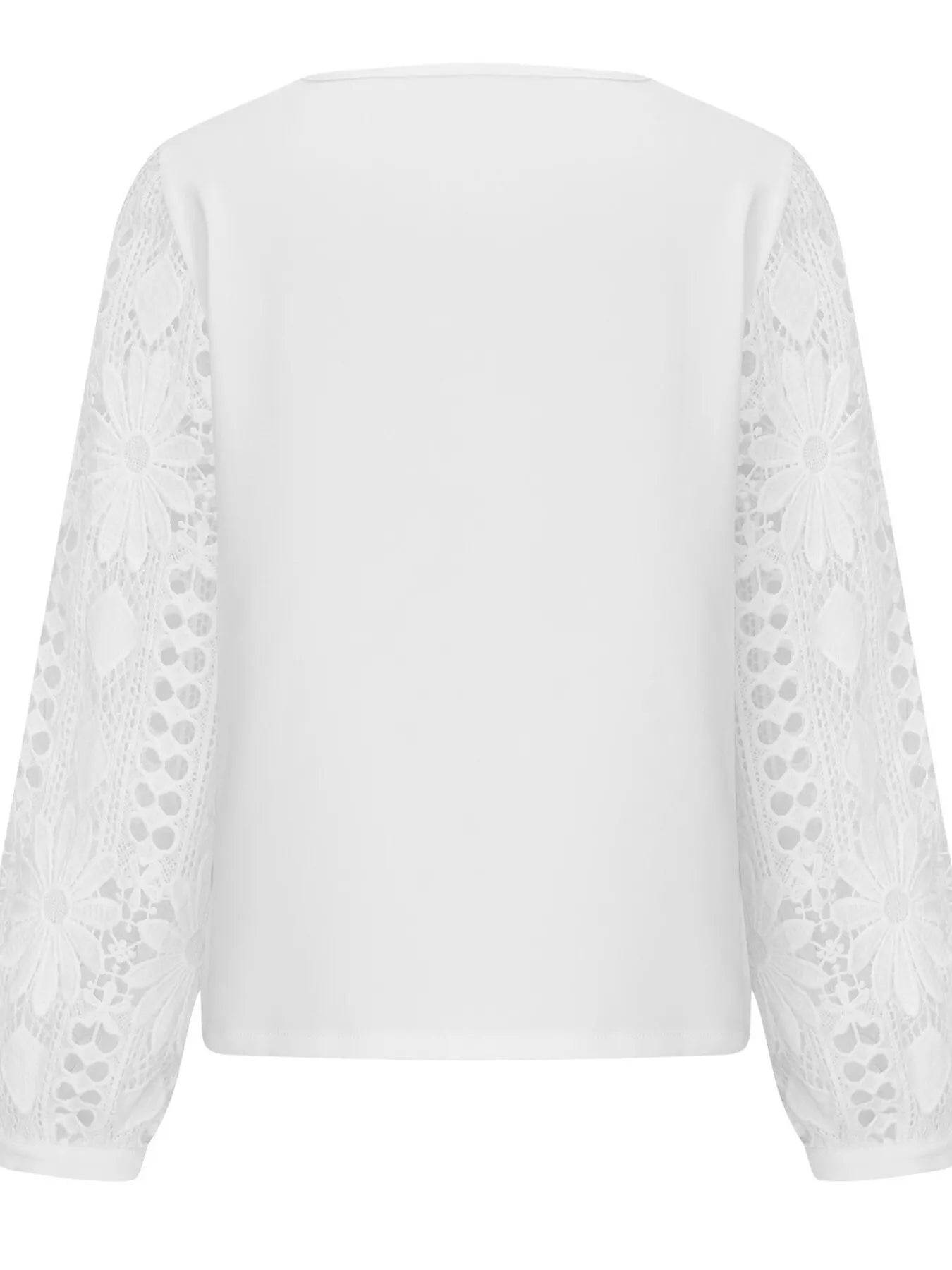 Asymmetrical Lace Long Sleeve Blouse - Ultim8 Designs 4 U