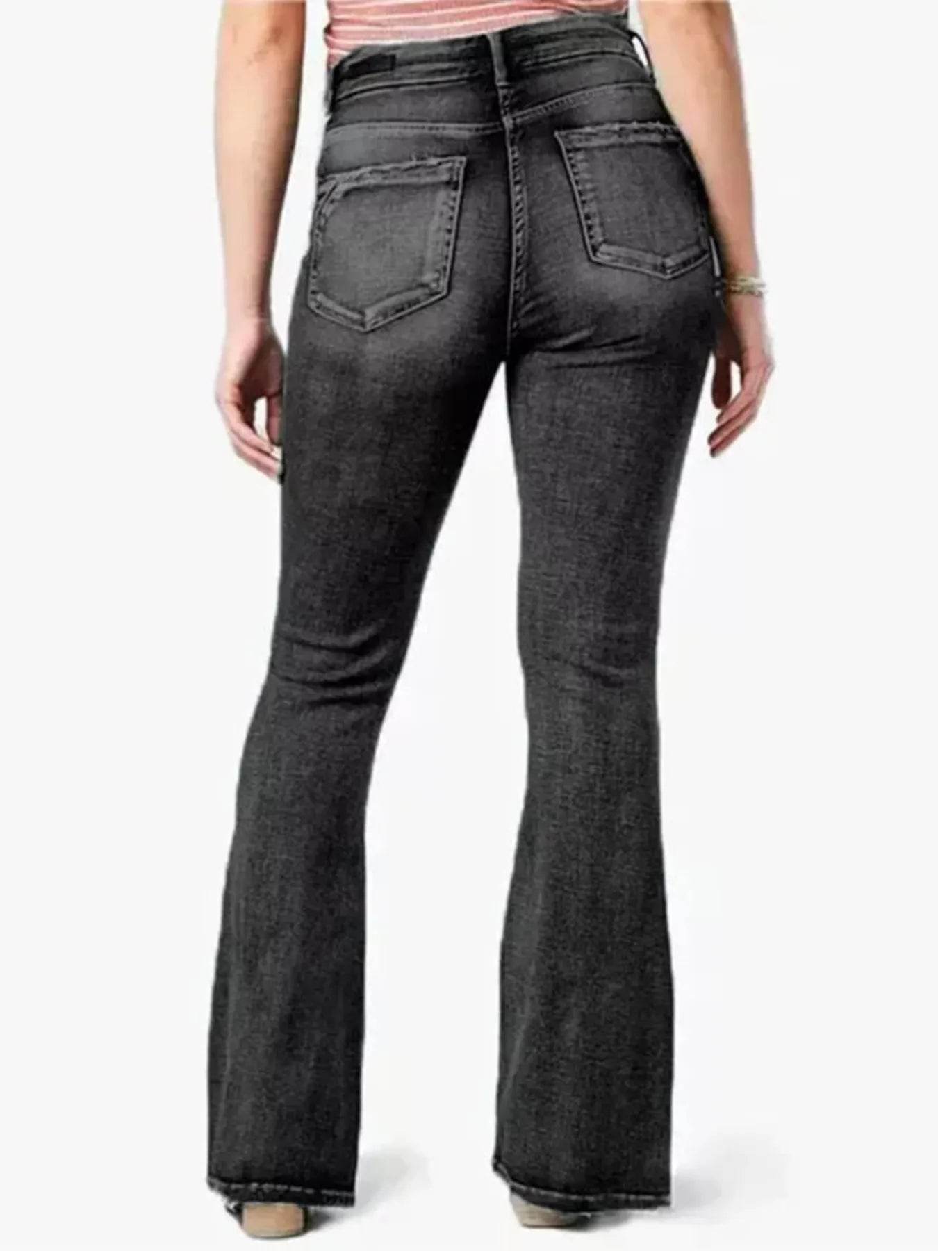 Full Size Vintage Wash Flare Jeans Plus Size - Ultim8 Designs 4 U