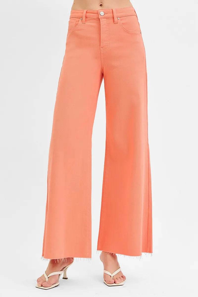 RISEN Full Size Tummy Control High Rise Wide Leg Palazzo Jeans Plus Size - Ultim8 Designs 4 U