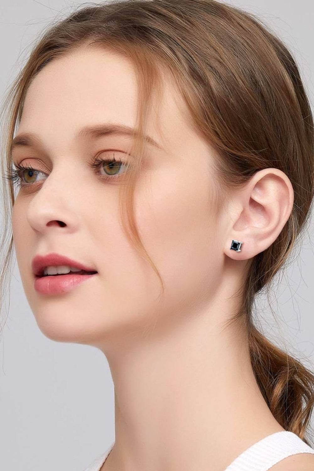 925 Sterling Silver Square Moissanite Stud Earrings - Ultim8 Designs 4 U