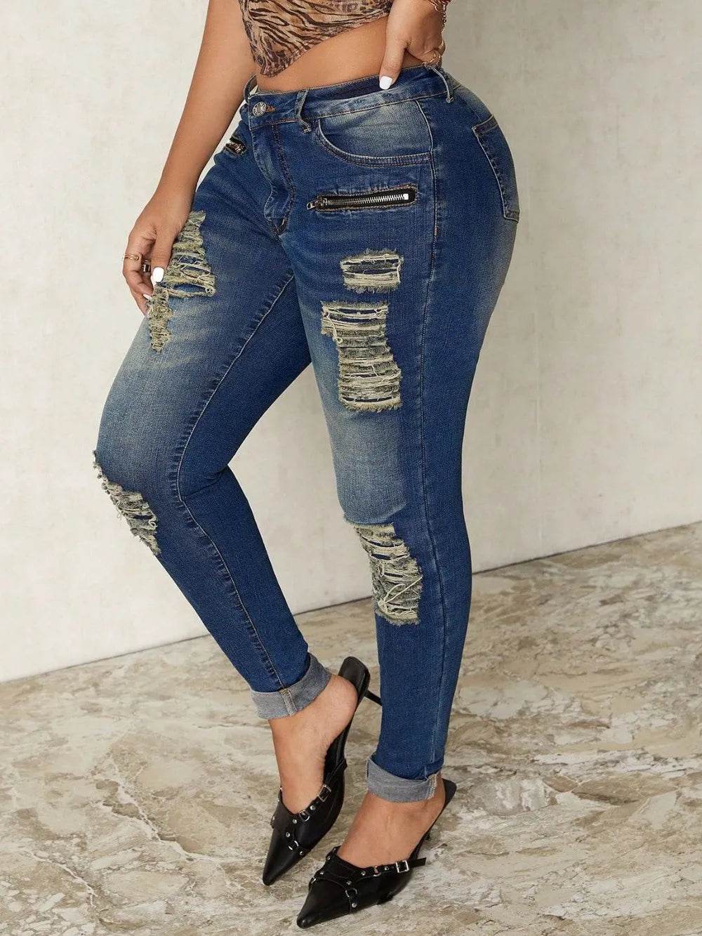 Distressed Skinny Jeans - Ultim8 Designs 4 U