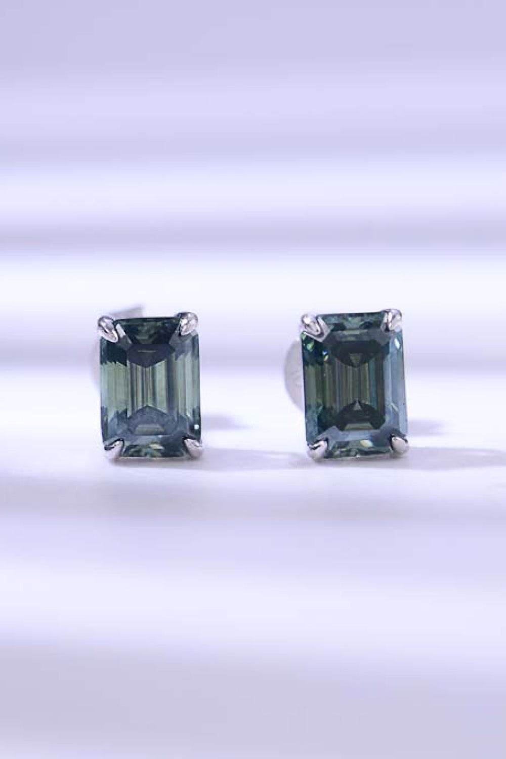 2 Carat Moissanite Stud Earrings in Green - Ultim8 Designs 4 U