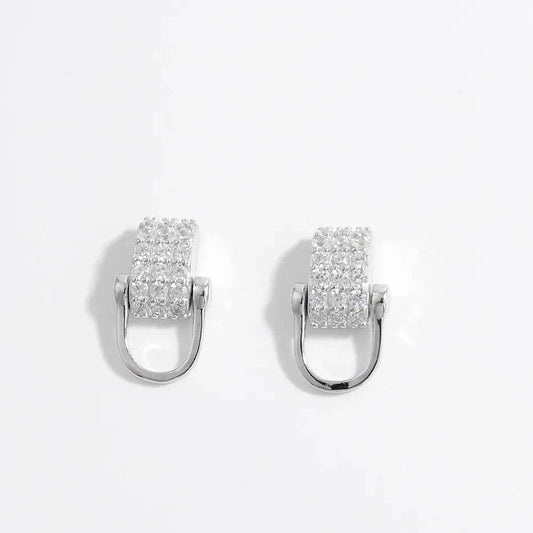 925 Sterling Silver Inlaid Zircon Earrings - Ultim8 Designs 4 U