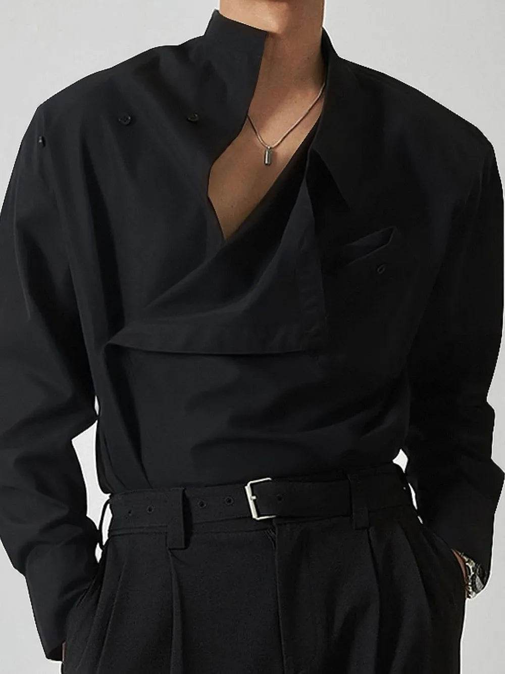 Men's Asymmetrical Long Sleeve Shirt - Ultim8 Designs 4 U