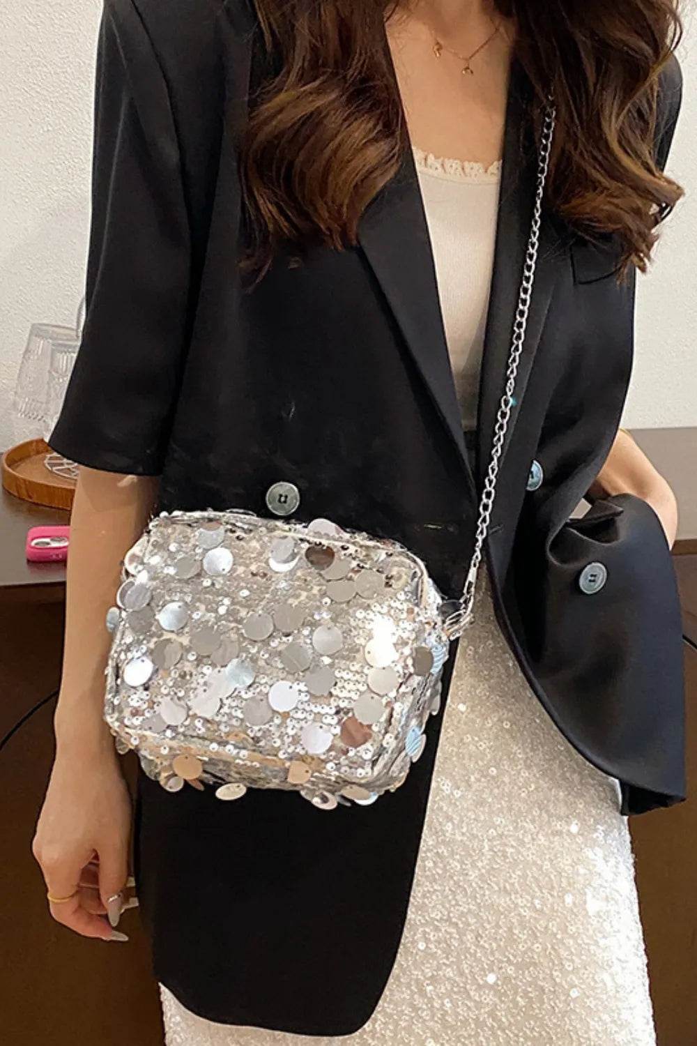 Sequin Chain Shoulder Bag - Ultim8 Designs 4 U