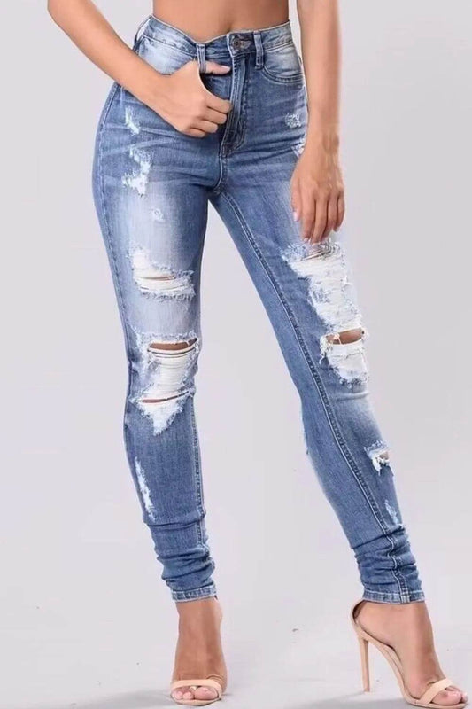 Full Size Distressed Skinny Jeans Plus Size - Ultim8 Designs 4 U