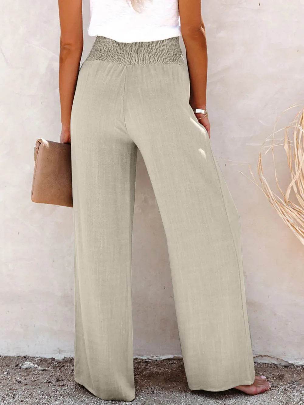 Full Size Decorative Button High Waist Pants - Ultim8 Designs 4 U