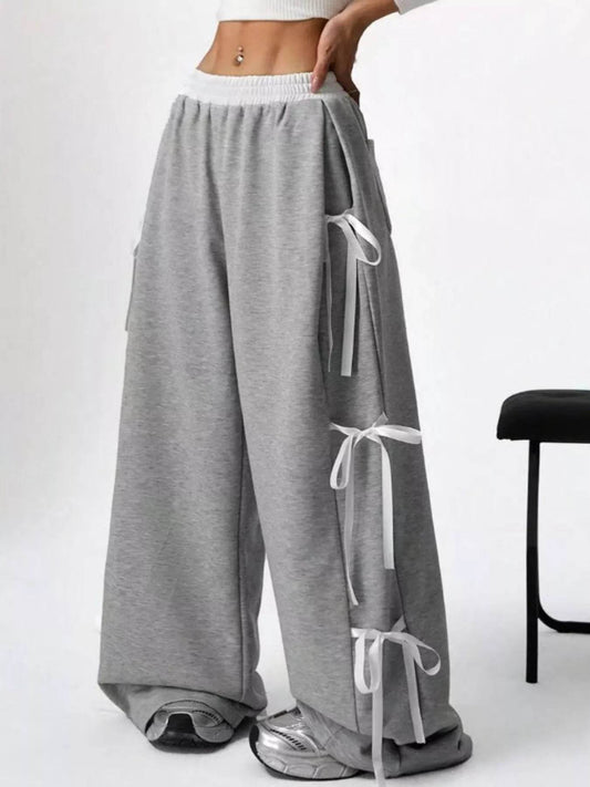 Side Tie Wide Leg Pants - Ultim8 Designs 4 U