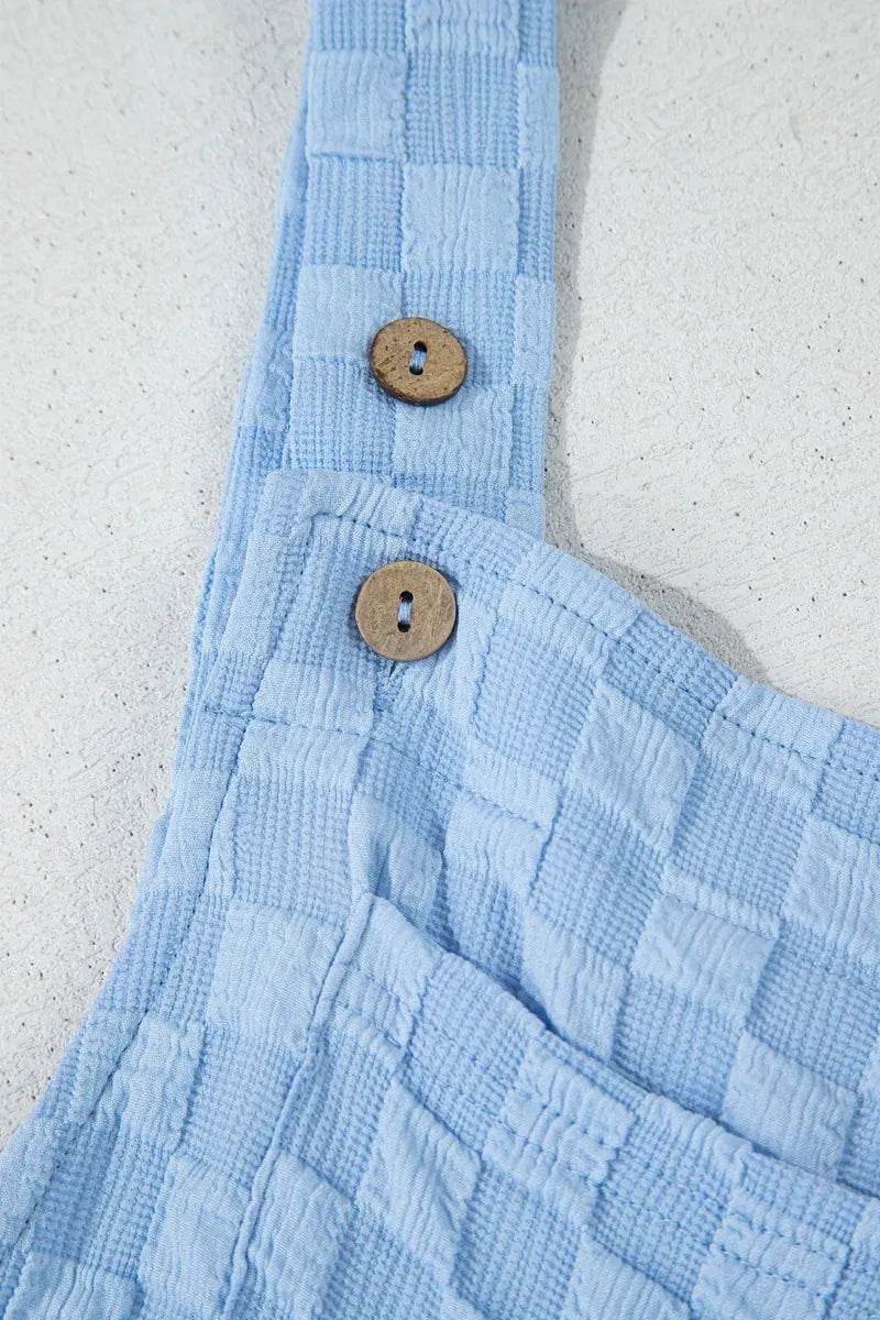 Checkered Pocketed Wide Leg Overalls - Ultim8 Designs 4 U