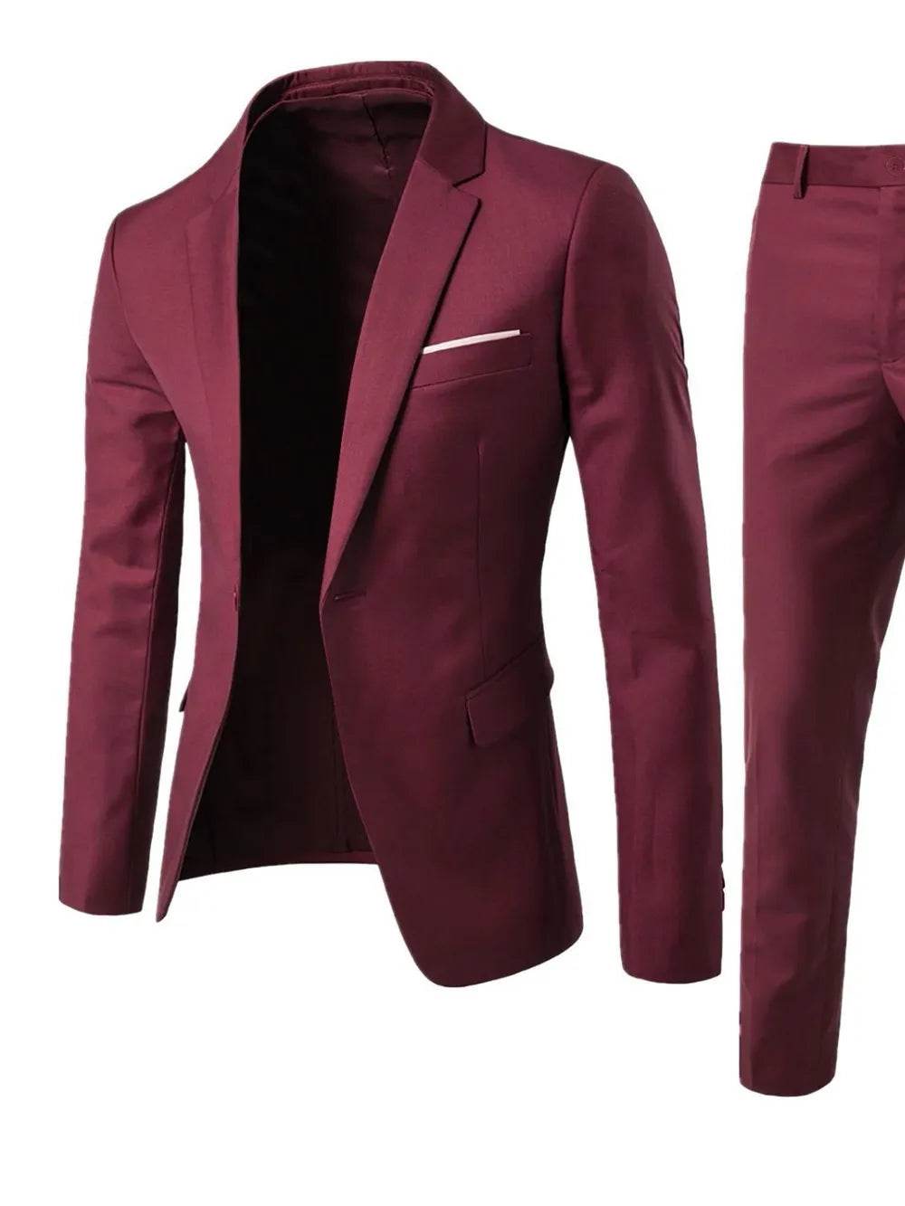 Men's Full Size Slim Fit One Button Top and Pants Two-Piece Blazer Set Plus Size - Ultim8 Designs 4 U