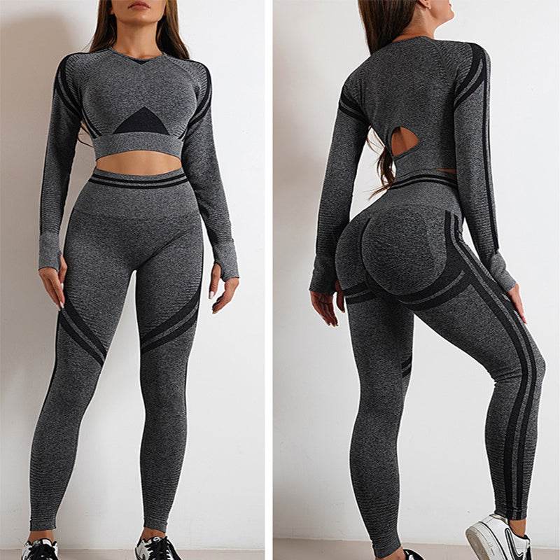 Seamless Yoga Pants Sports Gym Fitness Leggings Or Long Sleeve Tops Outfits Butt Lifting Slim Workout Sportswear Clothing - Ultim8 Designs 4 U