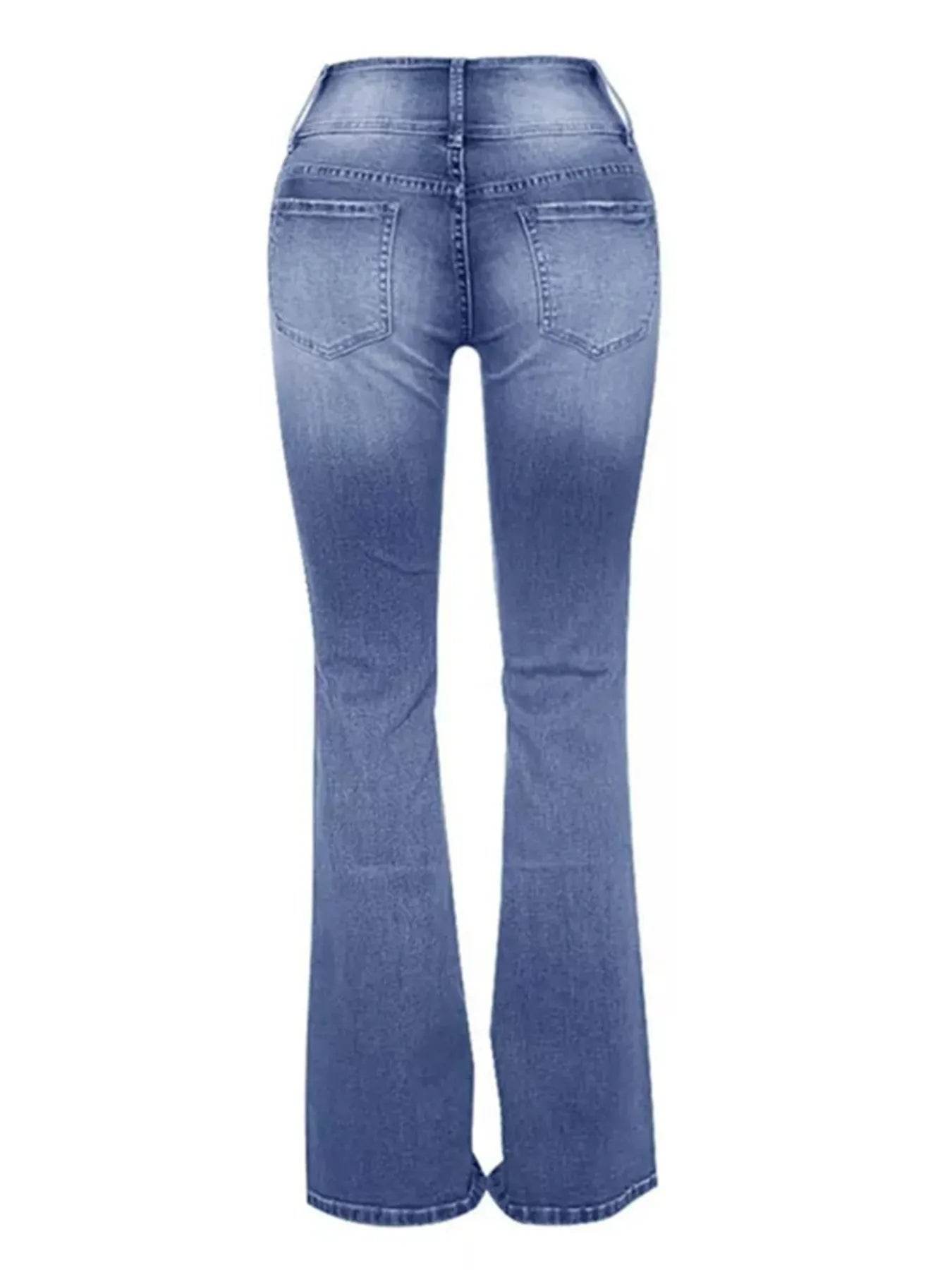 Full Size Vintage Wash Flare Jeans Plus Size - Ultim8 Designs 4 U