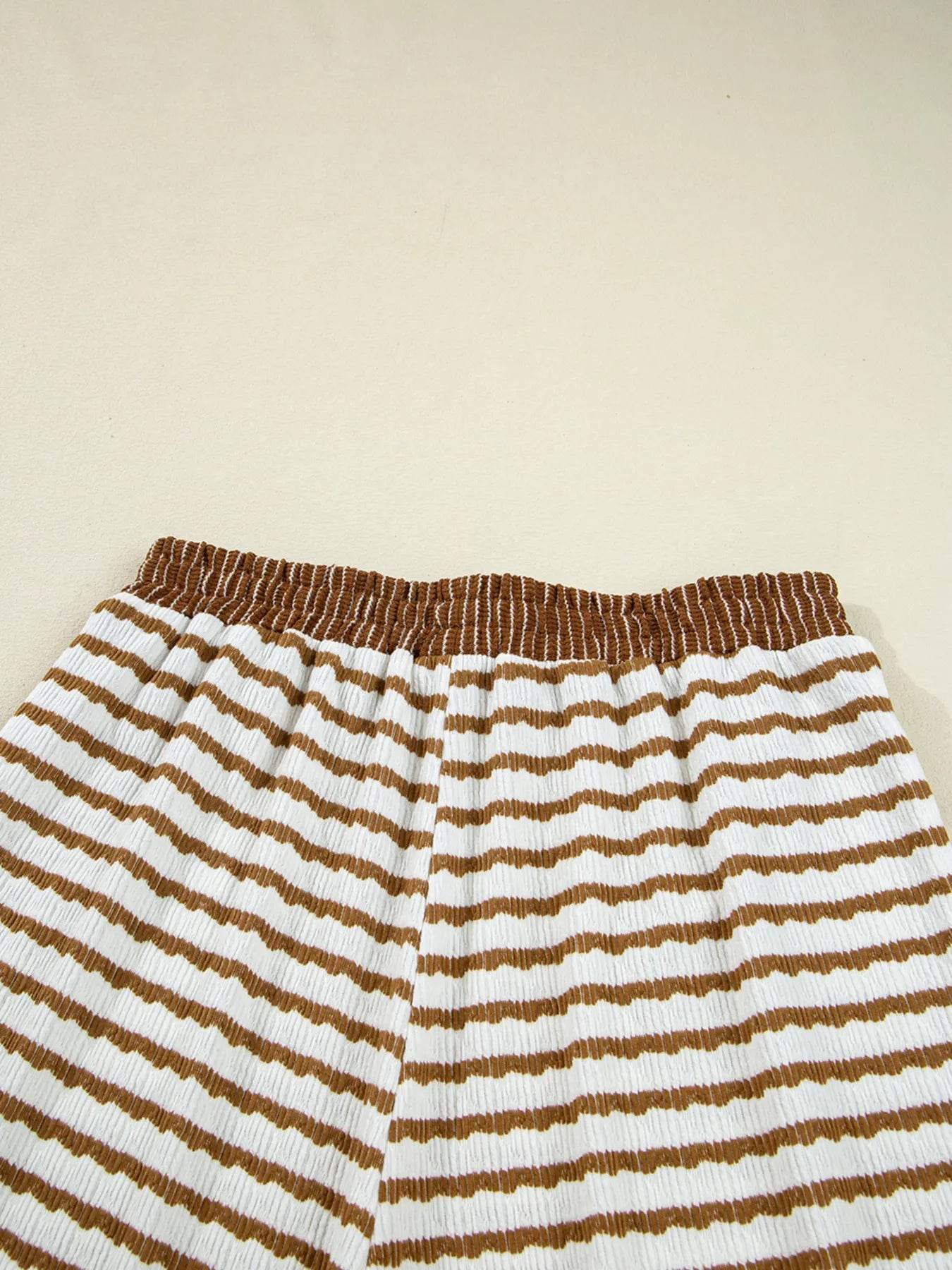 Stripe Collared Top and Drawstring Pant Set - Ultim8 Designs 4 U
