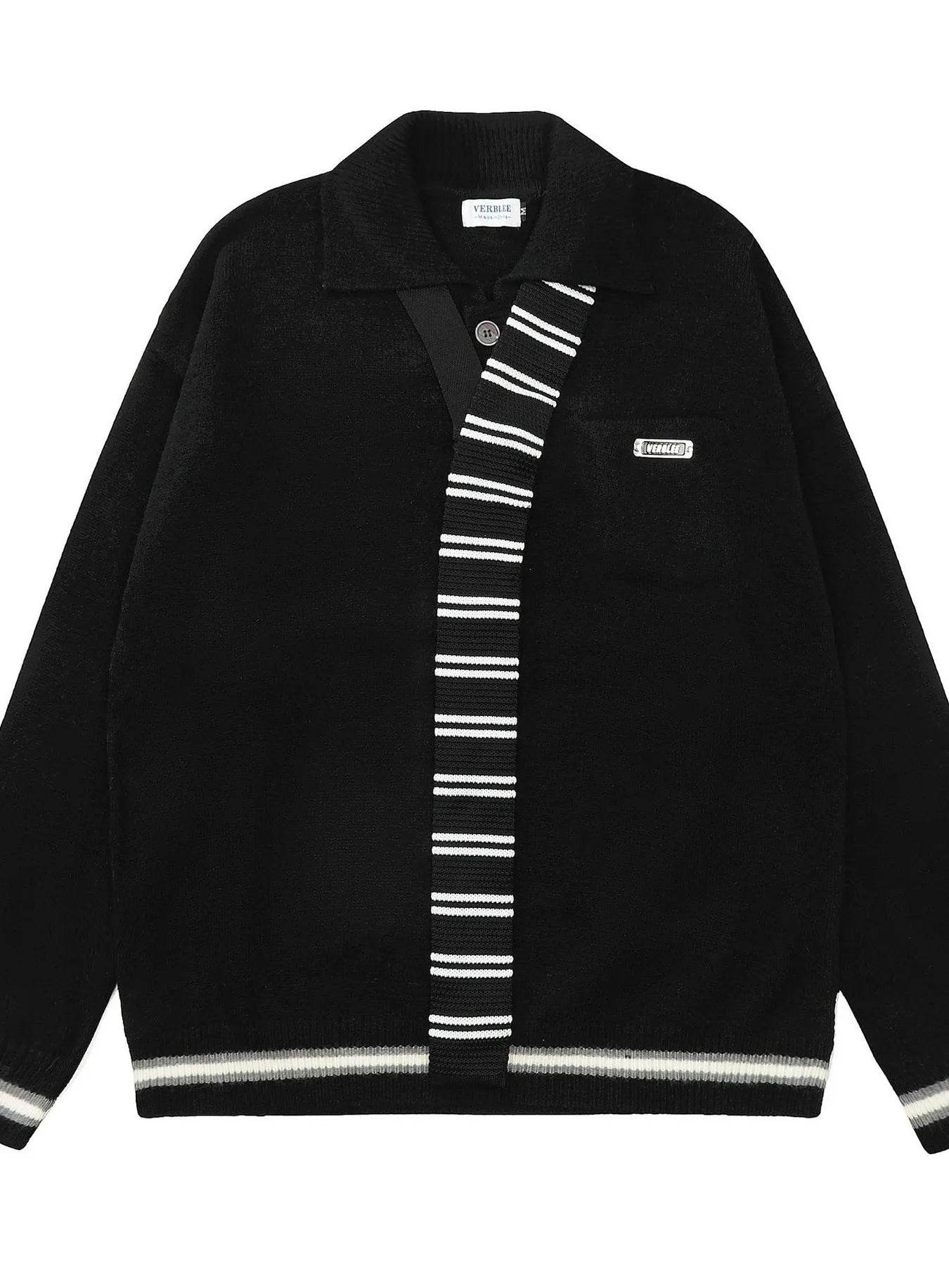 Men's Striped Contrast Long Sleeve Sweater - Ultim8 Designs 4 U