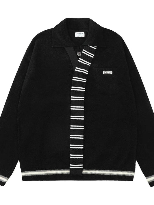 Men's Striped Contrast Long Sleeve Sweater - Ultim8 Designs 4 U