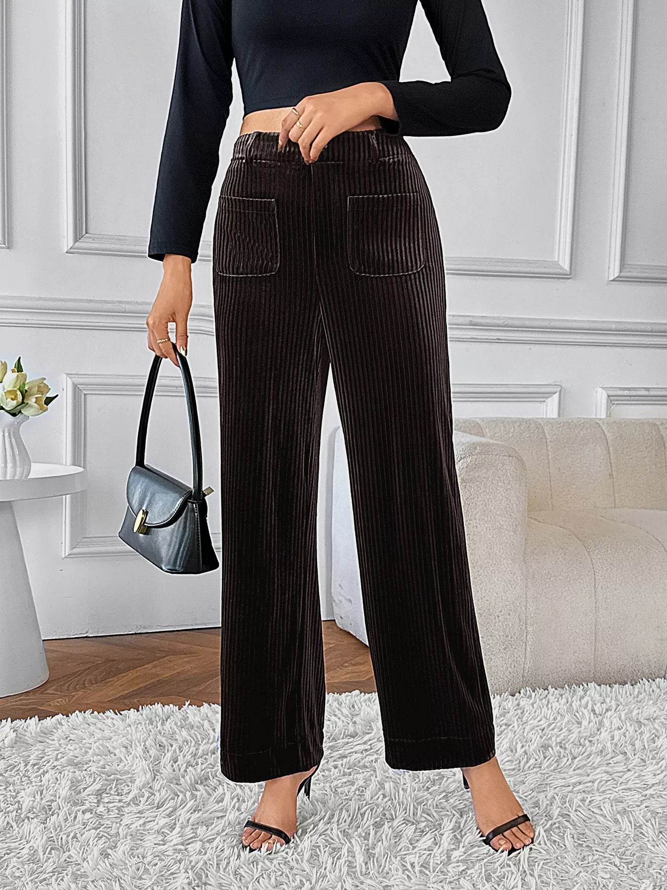 High-Waisted Wide-Leg Pants - Ultim8 Designs 4 U