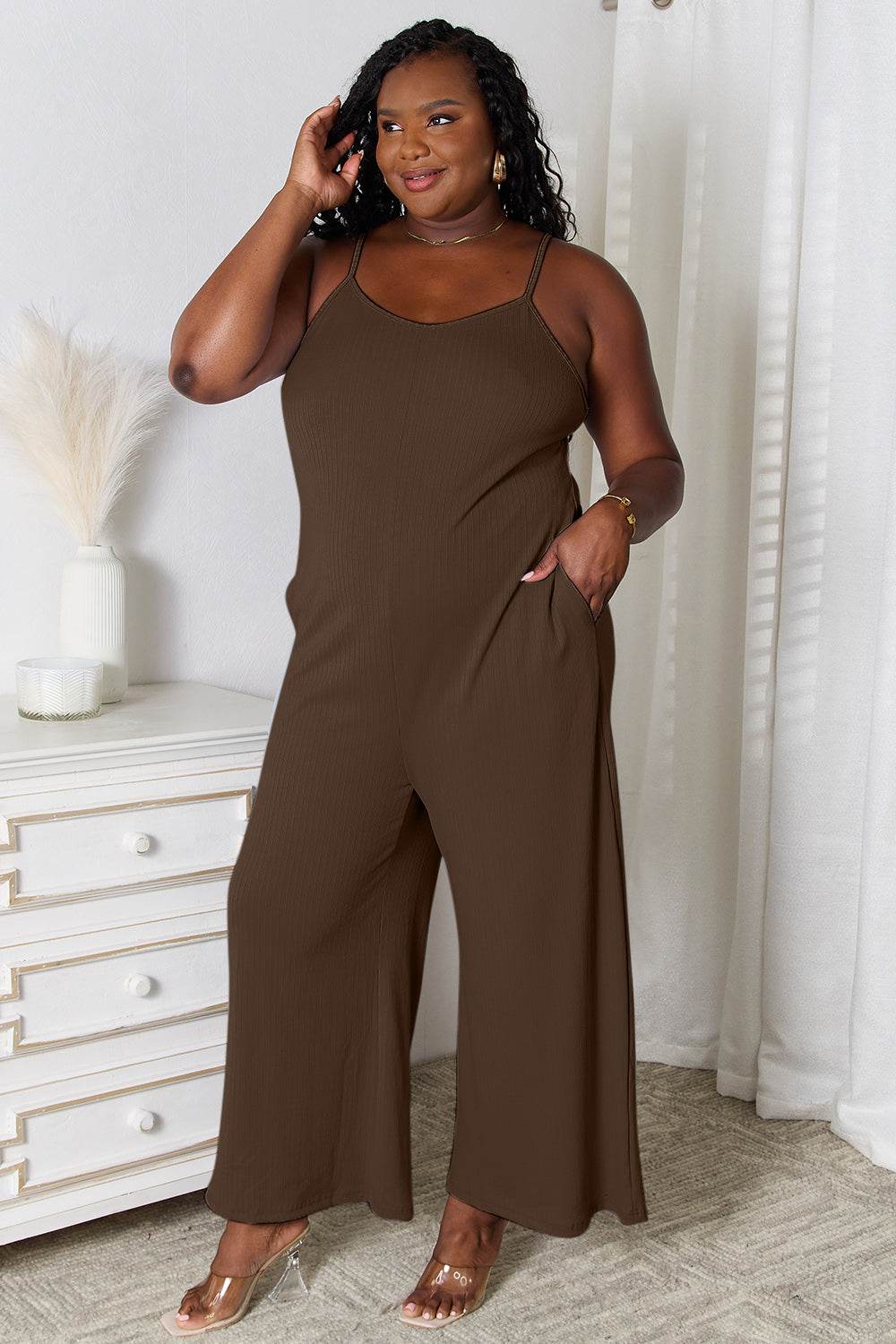 Basic Bae Full Size Spaghetti Strap V-Neck Jumpsuit - Ultim8 Designs 4 U