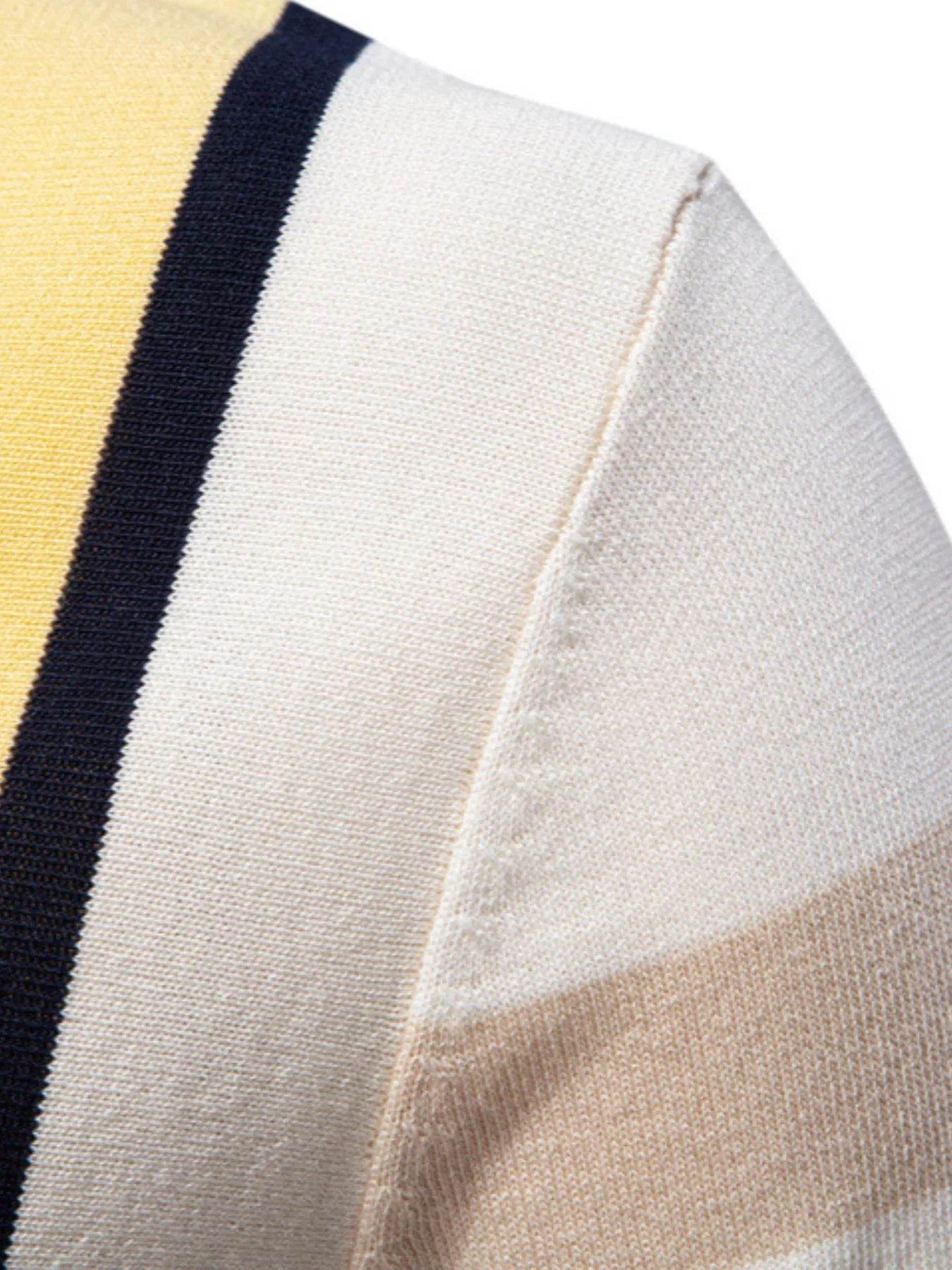 Men's Contrast Striped Knit Polo Shirt - Ultim8 Designs 4 U