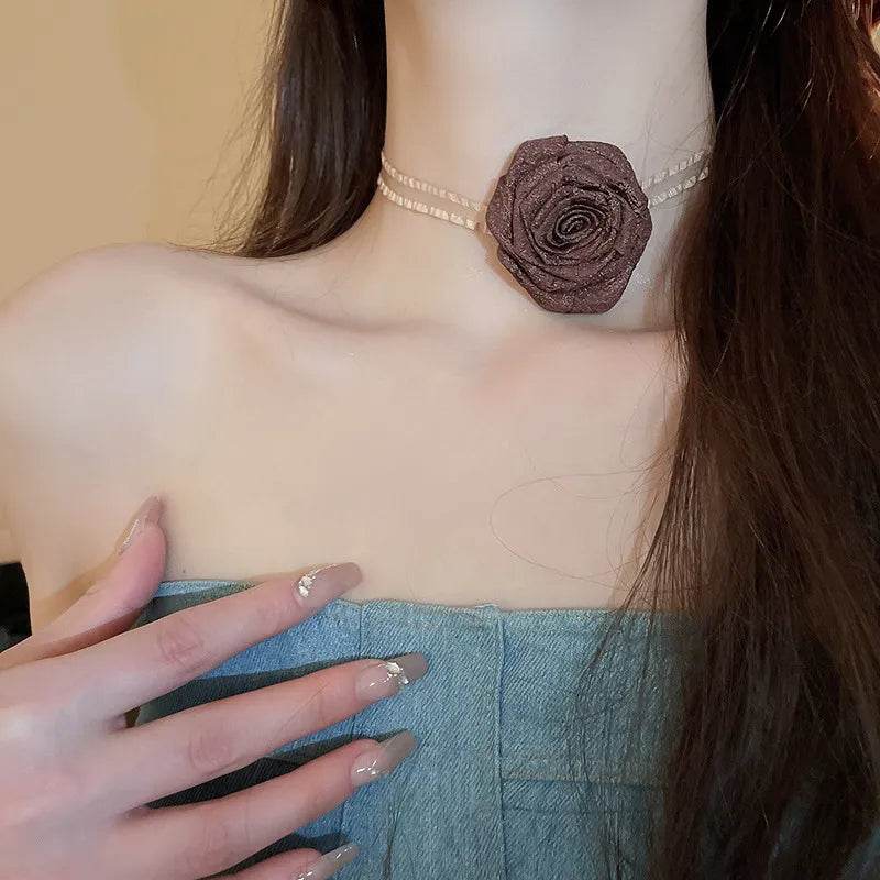 3D Rose Alloy Buckle Necklace - Ultim8 Designs 4 U