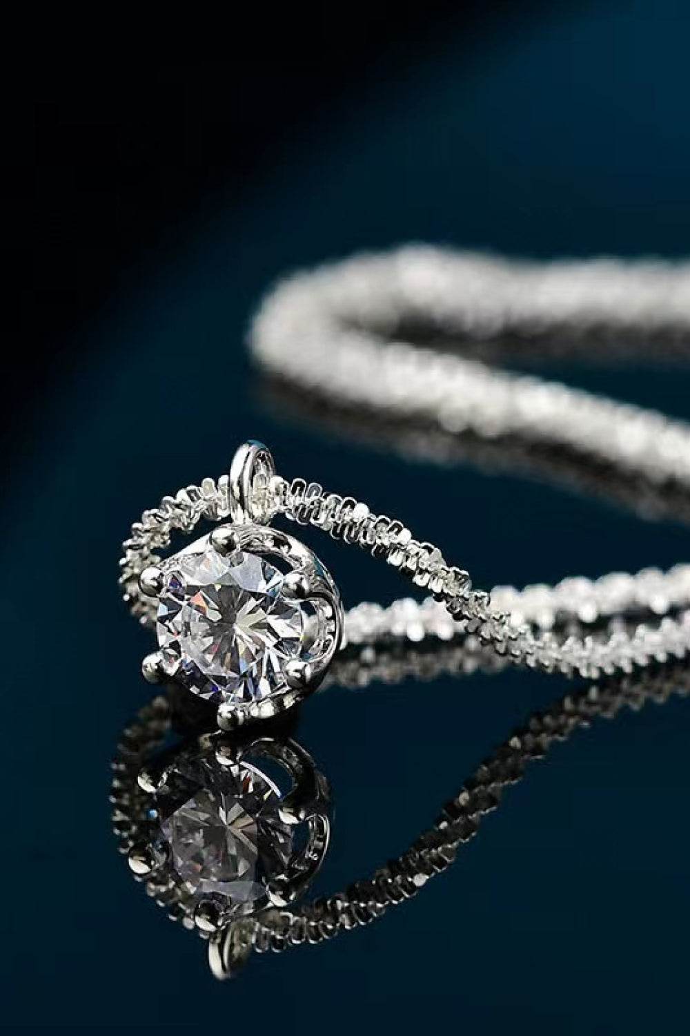 1 Carat Moissanite 925 Sterling Silver Necklace - Ultim8 Designs 4 U