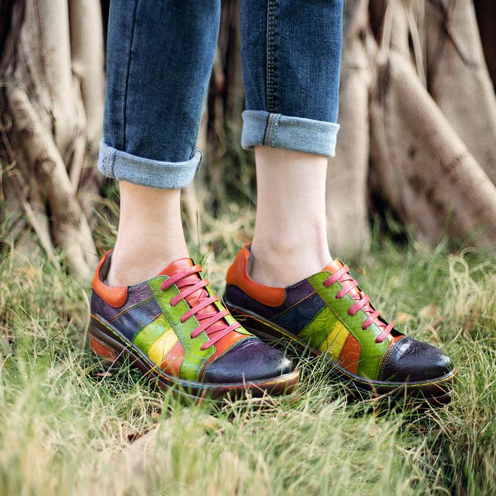 Hand-rubbed Color Stitching Spring Leather Women's Shoes - Ultim8 Designs 4 U
