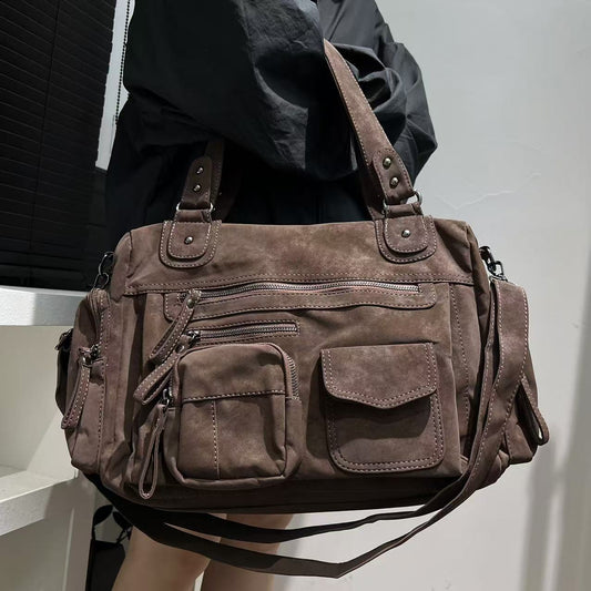 Women's Suede Large Capacity Tote Handbag