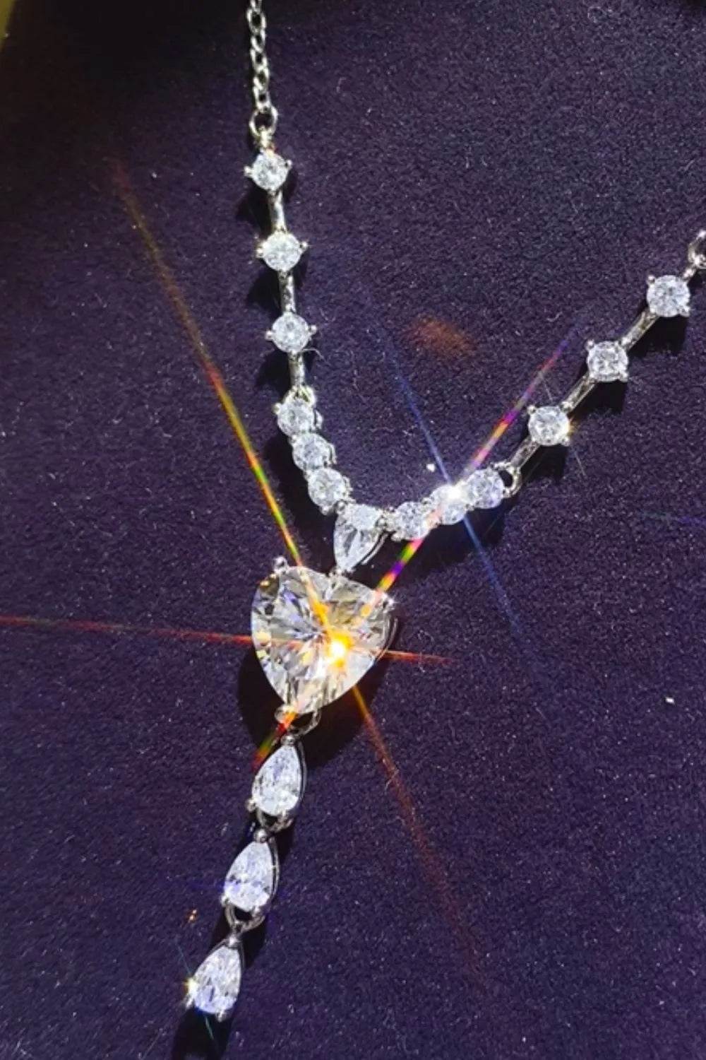 3 Carat Moissanite 925 Sterling Silver Drop Necklace - Ultim8 Designs 4 U