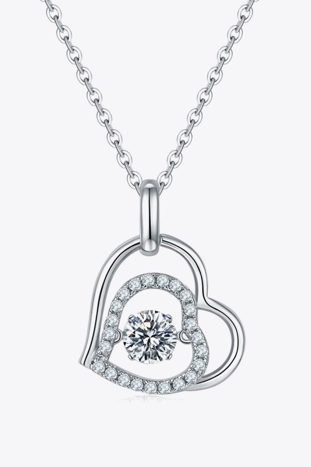 Moissanite Heart Pendant Necklace - Ultim8 Designs 4 U