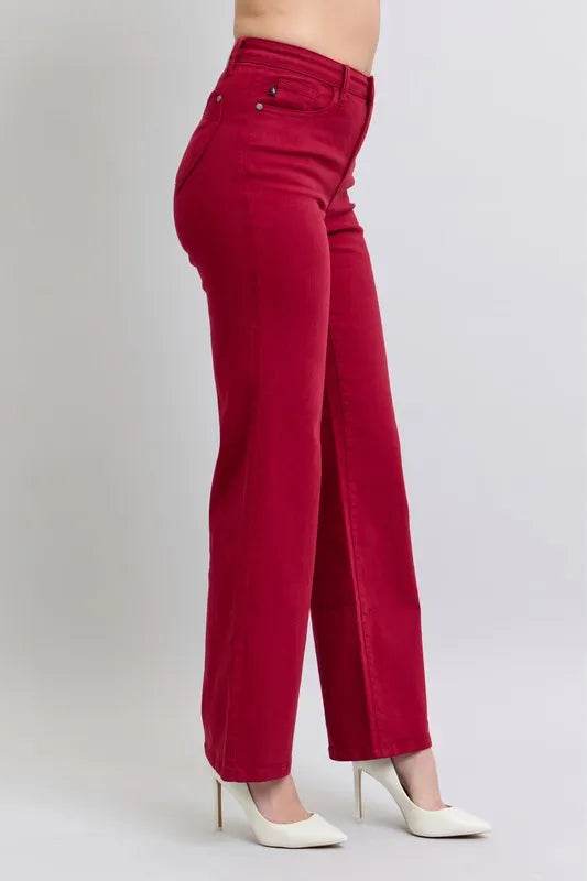 Judy Blue Full Size High Waist Heart Shaped Back Pockets 90's Straight Jeans Plus Size - Ultim8 Designs 4 U