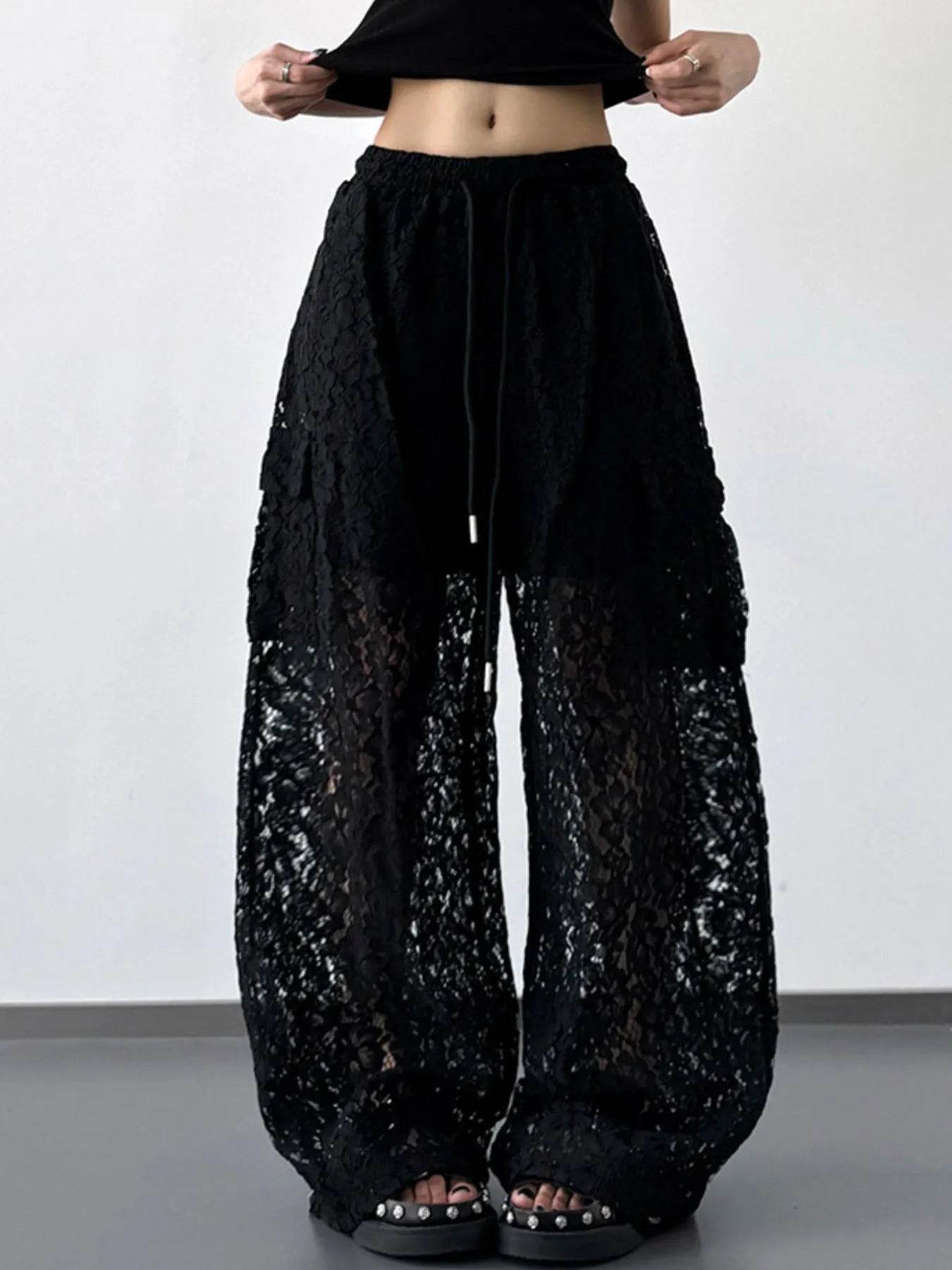 Lace Wide Leg Pants - Ultim8 Designs 4 U