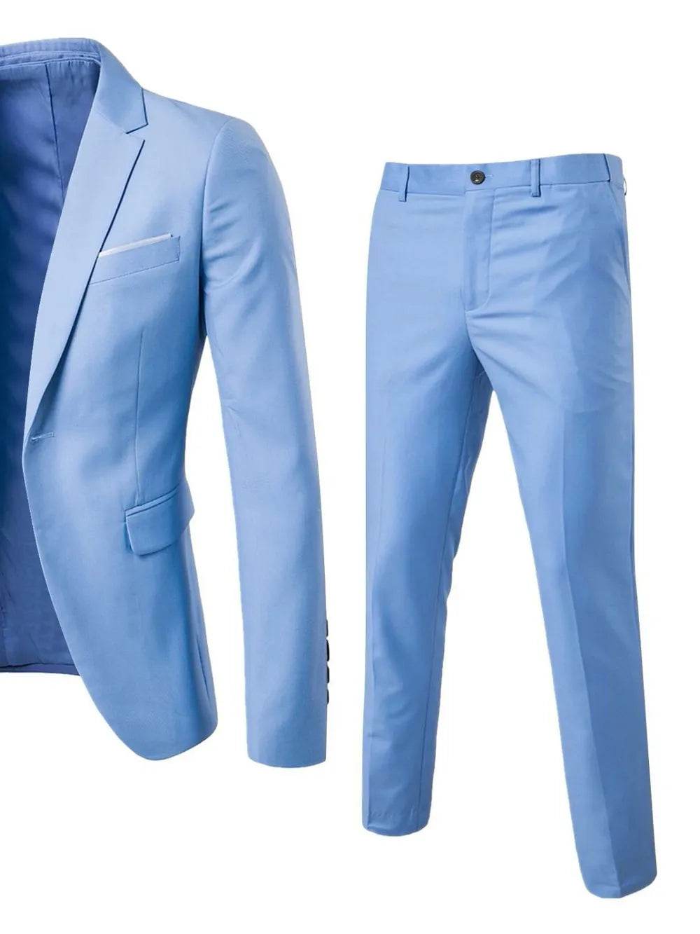 Men's Full Size Slim Fit One Button Top and Pants Two-Piece Blazer Set Plus Size - Ultim8 Designs 4 U