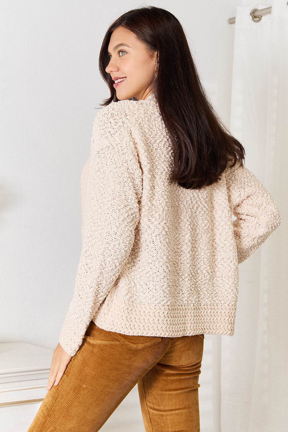 Double Take Open Front Long Sleeve Cardigan - Ultim8 Designs 4 U