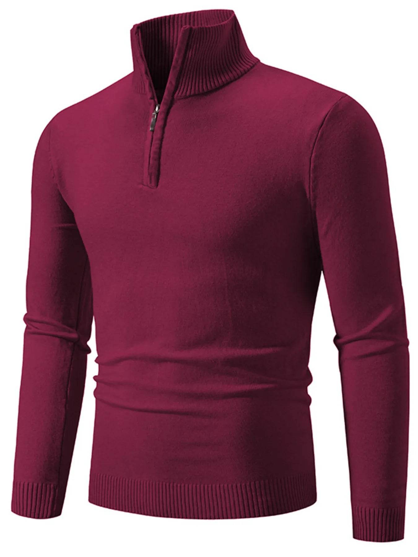Men's Plus Size Quarter-Zip Turtleneck Sweater - Ultim8 Designs 4 U