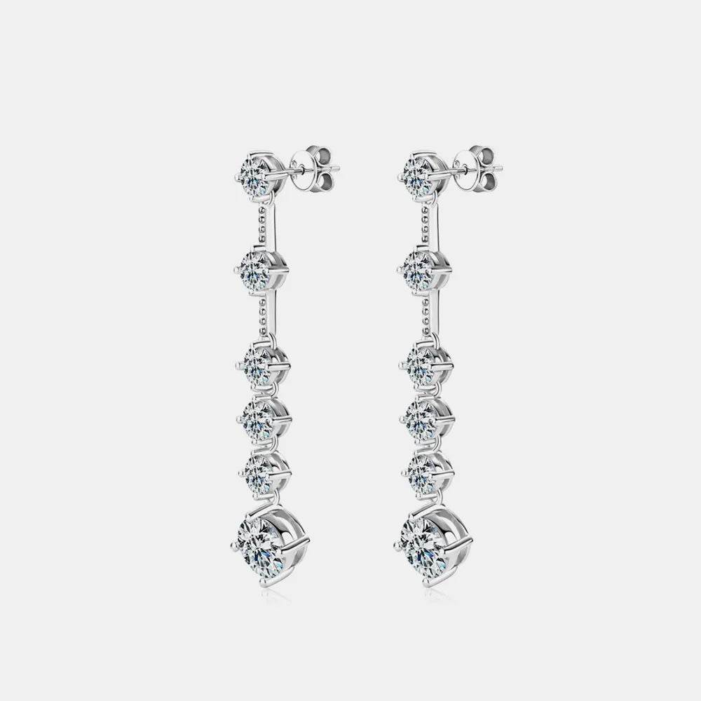 4 Carat Moissanite 925 Sterling Silver Earrings - Ultim8 Designs 4 U