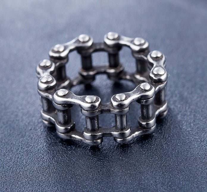 Men's Motorcycle Ring - Stainless Steel Punk Rock Chain Link Biker Jewelry Gift
