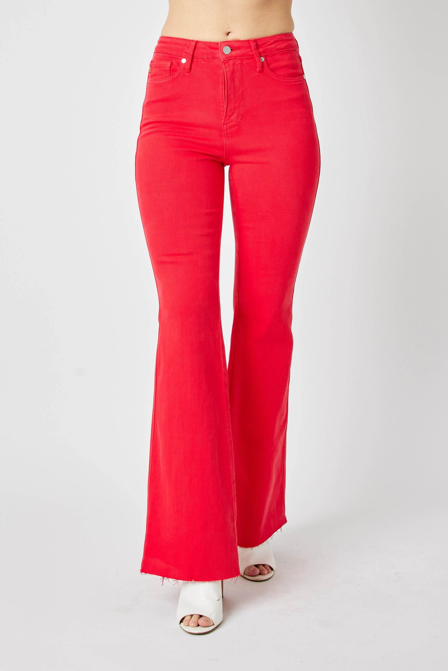 Judy Blue Full Size Hw Tummy Control Garment Dyed Flare Jeans Plus Size - Ultim8 Designs 4 U