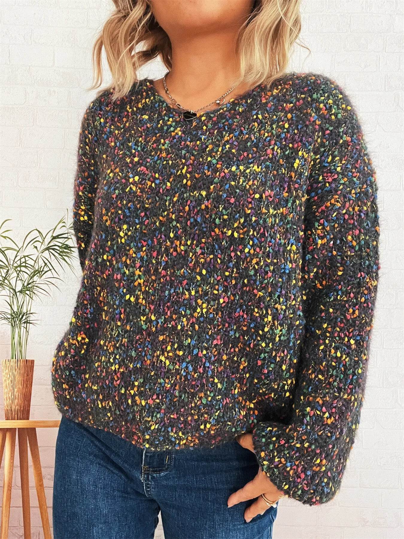 Colorful Long Sleeve Sweater - Ultim8 Designs 4 U