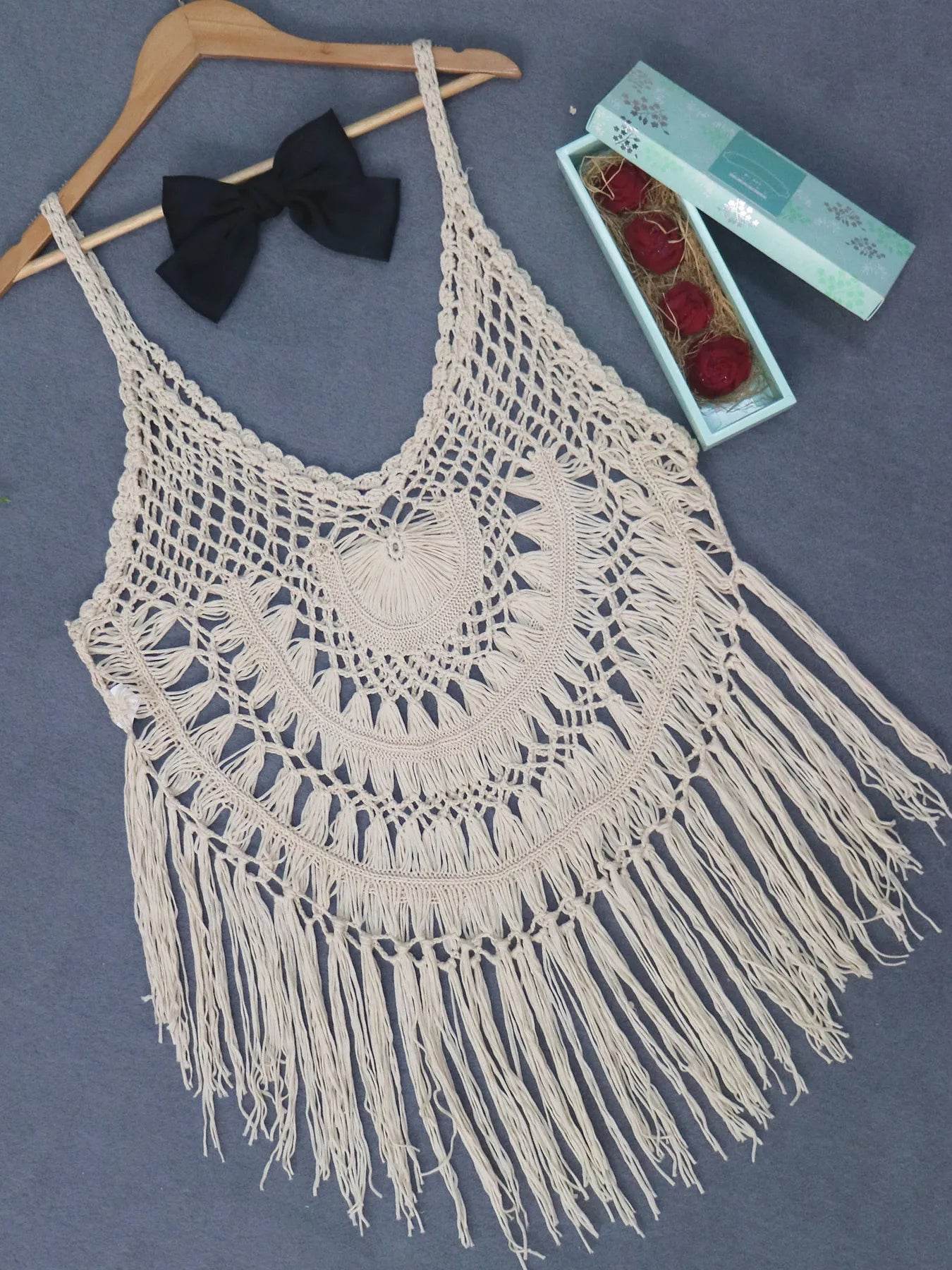 Crochet Fringe Beach Cover Up - Ultim8 Designs 4 U