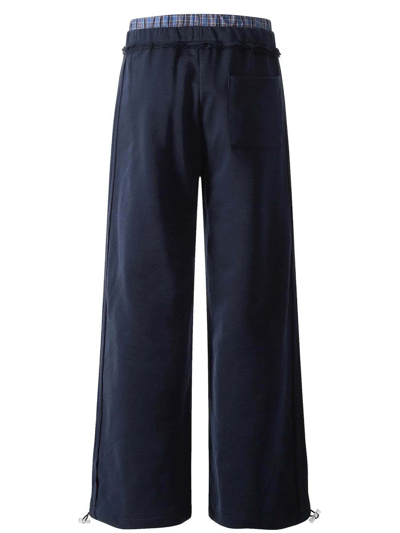 Men's Classic Wide-Leg Sweatpants with Plaid Waistband - Ultim8 Designs 4 U