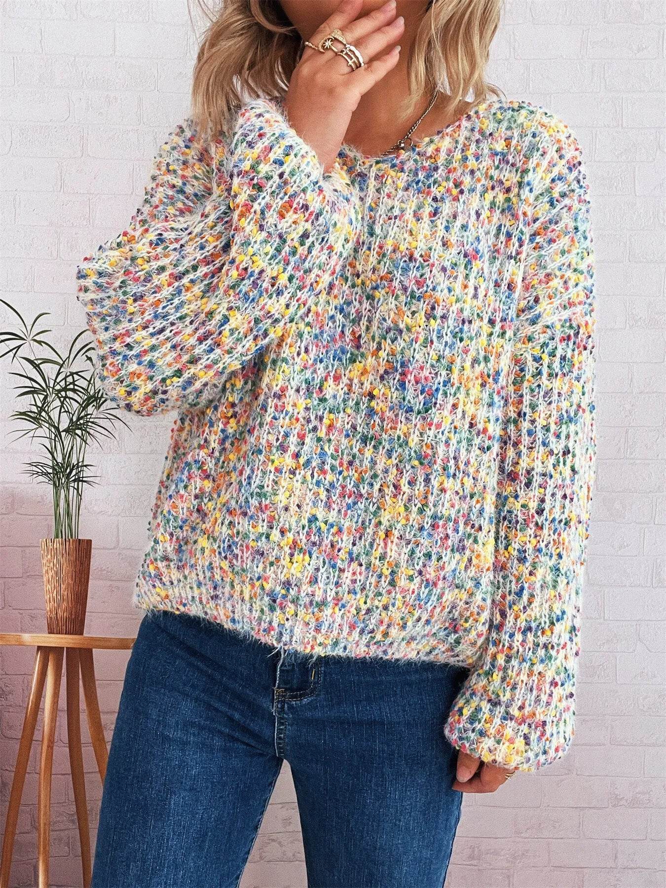 Colorful Long Sleeve Sweater - Ultim8 Designs 4 U