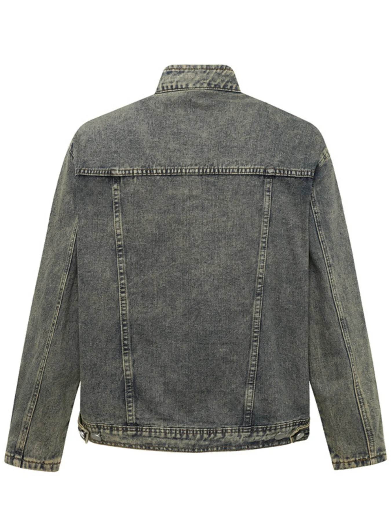 Men's Plus Size Zip Up Long Sleeve Denim Jacket - Ultim8 Designs 4 U