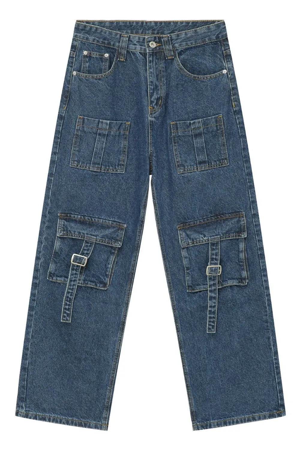 Men's Mid Rise Jeans with Cargo Pockets - Ultim8 Designs 4 U