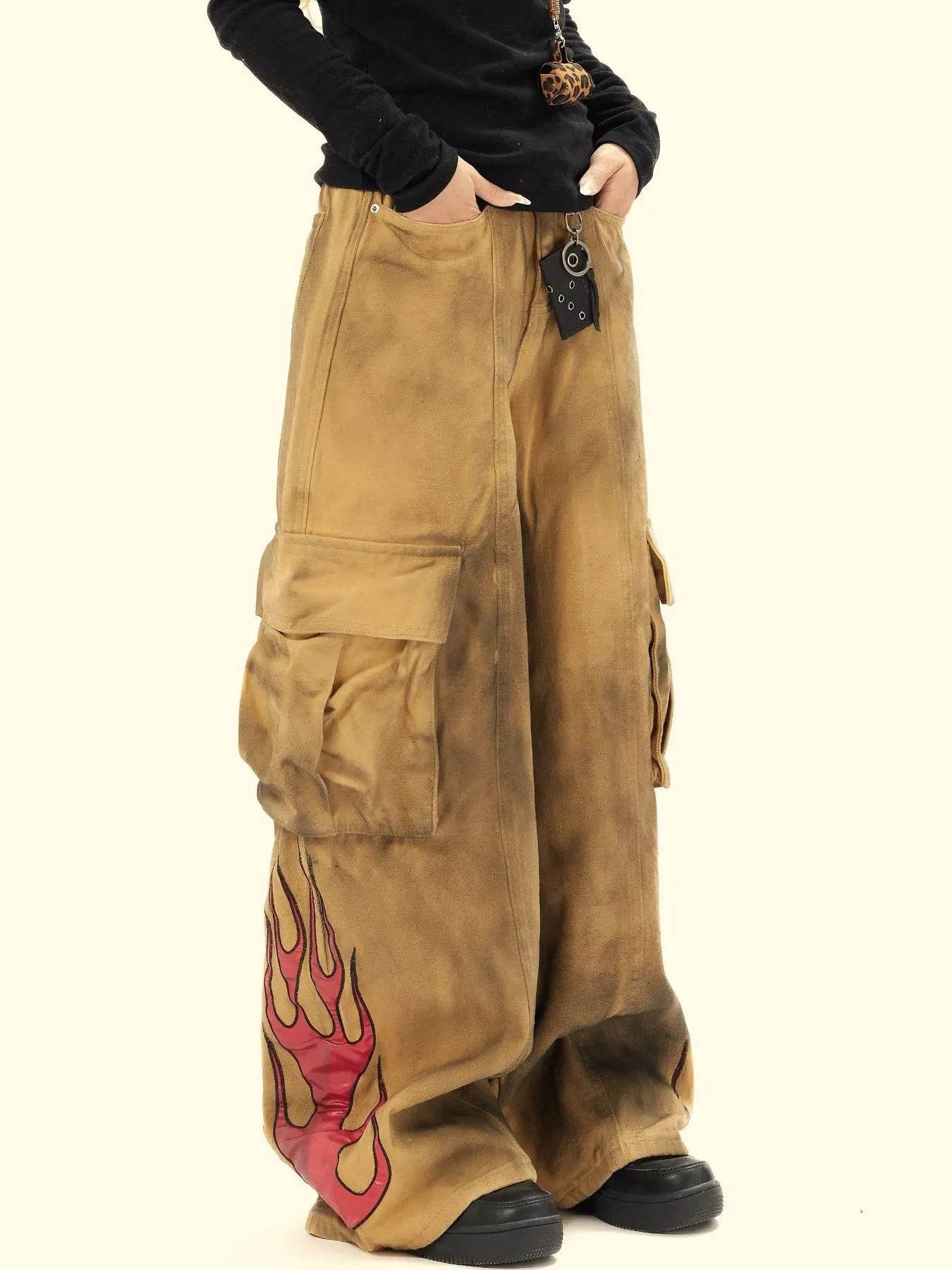 Men's Cargo Wide Leg Denim Jeans - Ultim8 Designs 4 U