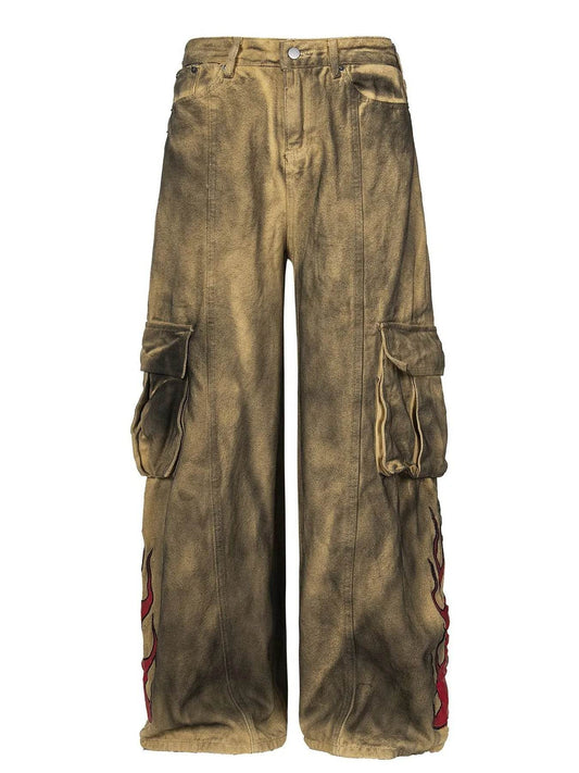 Men's Cargo Wide Leg Denim Jeans - Ultim8 Designs 4 U